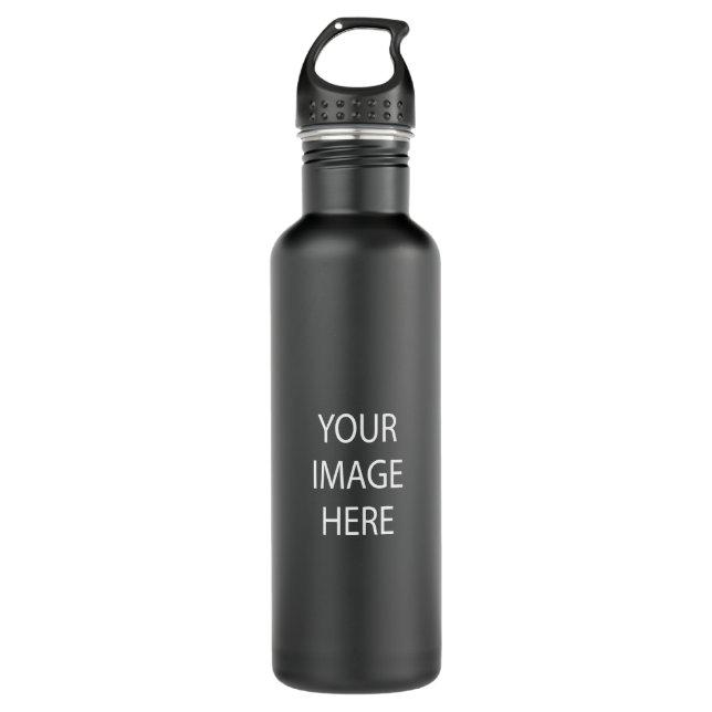 Create Your Own 24 oz Matte Black Water Bottle (Front)