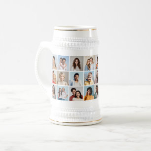 Create Your Own 24 Photo Collage Beer Stein