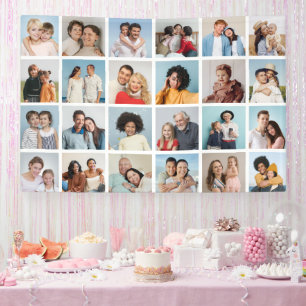 Create Your Own 24 Photo Collage Editable Colour  Banner