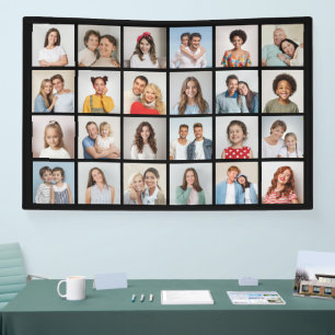 Create Your Own 24 Photo Collage Editable Colour Banner