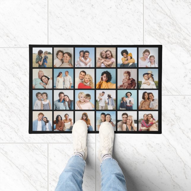 Create Your Own 24 Photo Collage Editable Colour Doormat (Indoor)