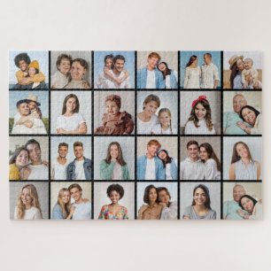 Create Your Own 24 Photo Collage Editable Colour Jigsaw Puzzle
