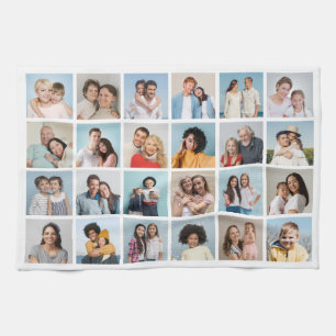 Create Your Own 24 Photo Collage Editable Colour Kitchen Towel