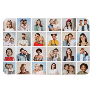 Create Your Own 24 Photo Collage Editable Colour Magnet