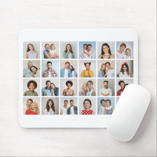 Create Your Own 24 Photo Collage Editable Colour Mouse Pad