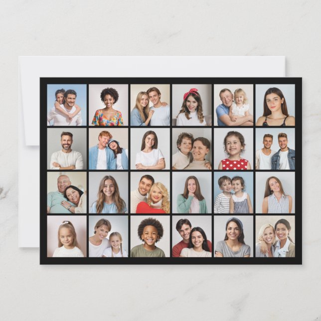 Create Your Own 24 Photo Collage Greeting Card (Front)
