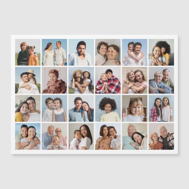 Create Your Own 24 Photo Collage Magnetic Card (Front)
