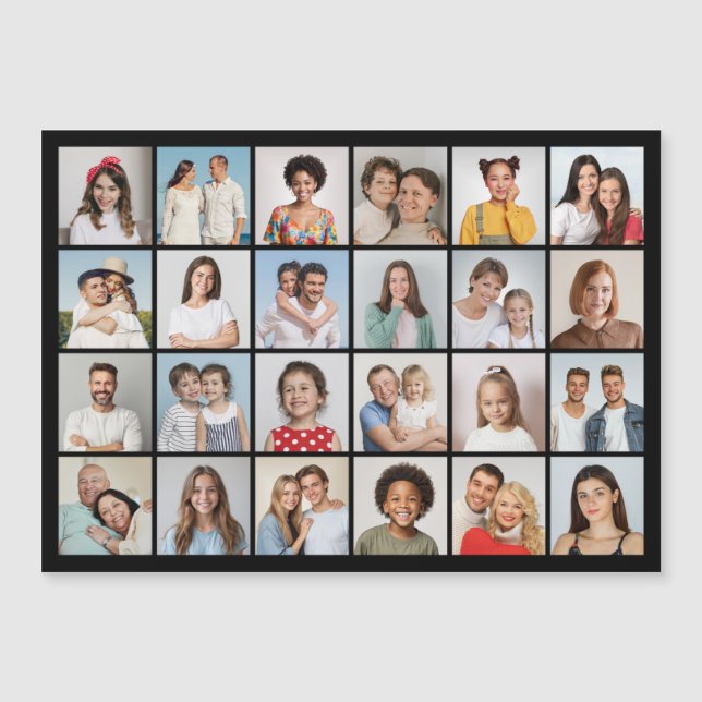 Create Your Own 24 Photo Collage Magnetic Card (Front)