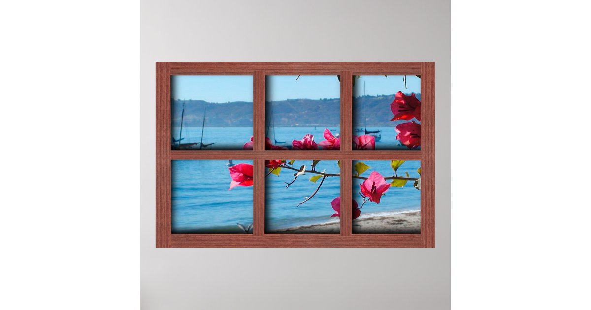 Create Your Own 24x36 Red Wood Window Frame Poster Zazzle.ca