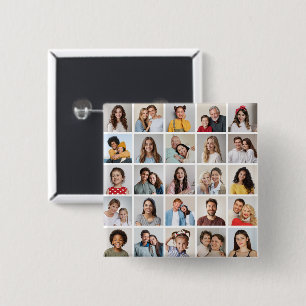 Create Your Own 25 Photo Collage 2 Inch Square Button