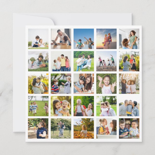 Create Your Own 25 Photo Collage Editable Card (Front)