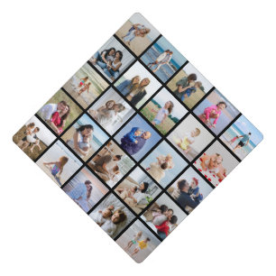 Create Your Own 25 Photo Collage Editable Colour Graduation Cap Topper