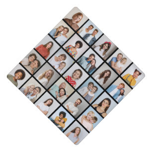 Create Your Own 25 Photo Collage Editable Colour Graduation Cap Topper
