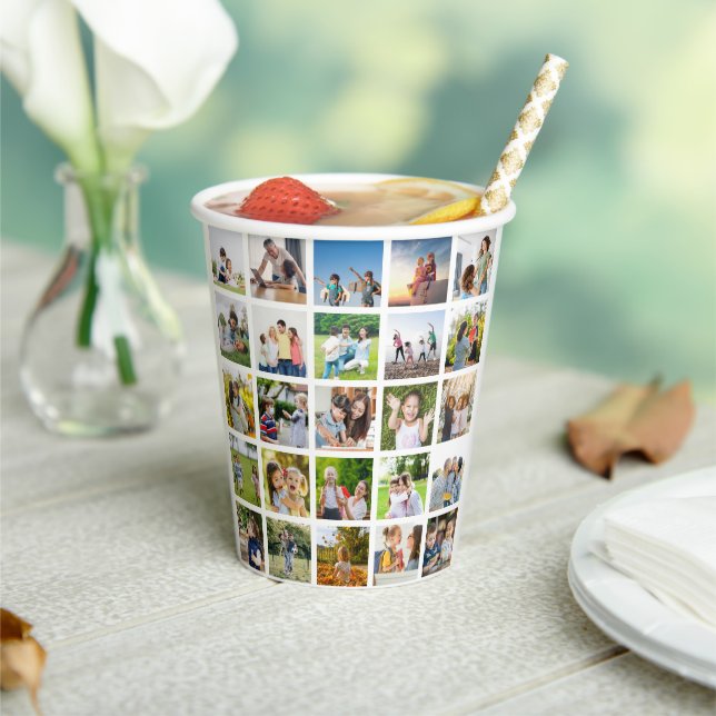 Create Your Own 25 Photo Collage Editable Paper Cups (Insitu)
