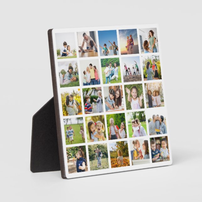 Create Your Own 25 Photo Collage Editable Plaque (Front)