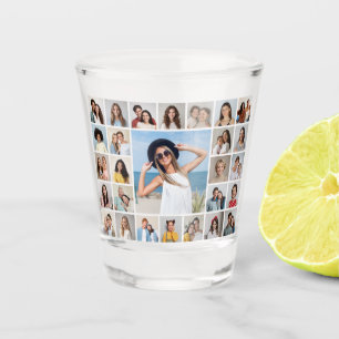 Create Your Own 27 Photo Collage Shot Glass