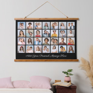 Create Your Own 28 Photo Collage Add Your Greeting Hanging Tapestry
