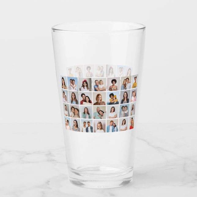 Create Your Own 28 Photo Collage Glass (Front)
