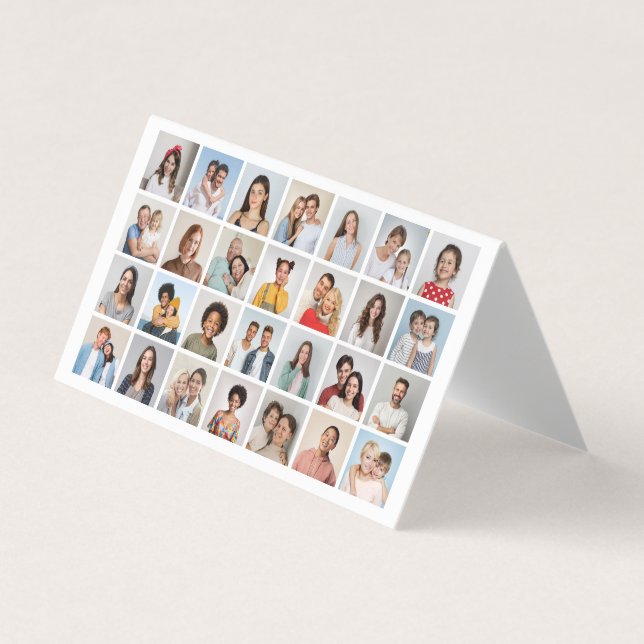 Create Your Own 28 Photo Collage Pack of 25 Business Card (Front)