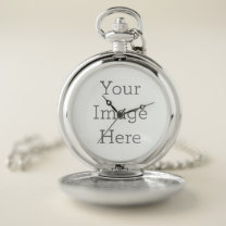 Create Your Own 2" Diameter Silver Pocket Watch