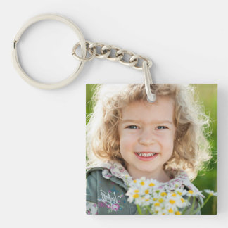 Create Your Own 2 Family Child Photo Keychain