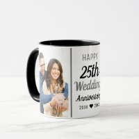 Create Your Own 2 Photo 25th Wedding Anniversary