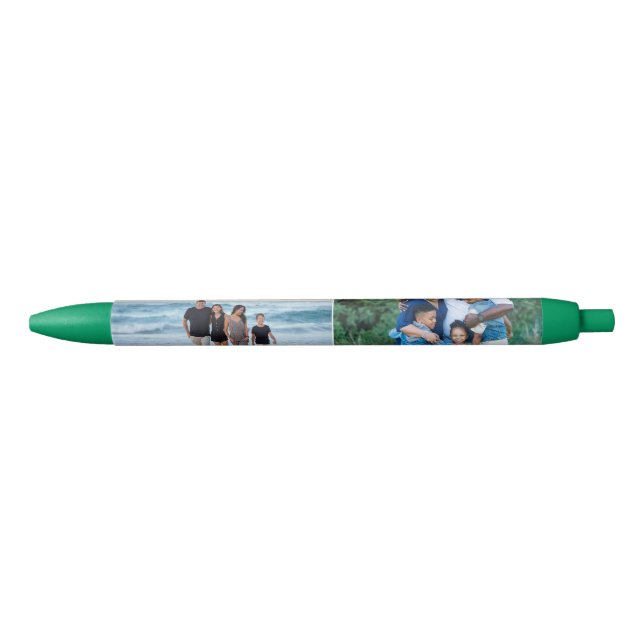 Create Your Own 2 Photo Personalized Black Ink Pen (Front)