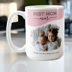 Create Your Own 2 Photo Personalized Message Mom's Coffee Mug