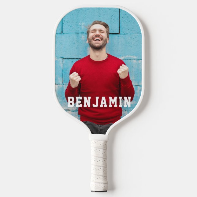 Create Your Own 2 Photo with Name Pickleball Paddle (Front)