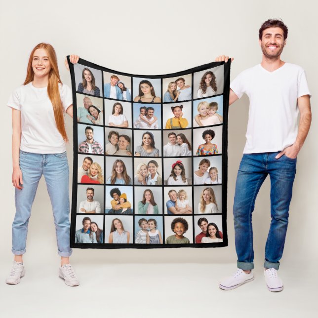 Create Your Own 30 Photo Collage Fleece Blanket (In Situ)