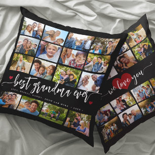Create your own 32 photo collage best grandma ever throw pillow