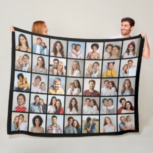 Create Your Own 35 Photo Collage Fleece Blanket