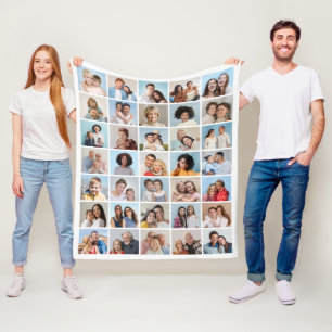 Create Your Own 35 Photo Collage  Fleece Blanket