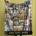 Create Your Own 35 Photo Collage Fleece Blanket<br><div class="desc">Personalized gift fleece blanket featuring a black background that can be changed to any colour,  35 photos of your choice,  and a simple text template. Makes a unique gift for yourself,  family or friends.</div>