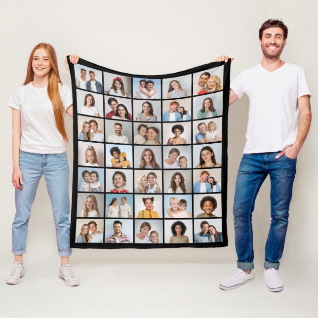 Create Your Own 35 Photo Collage Fleece Blanket (In Situ)