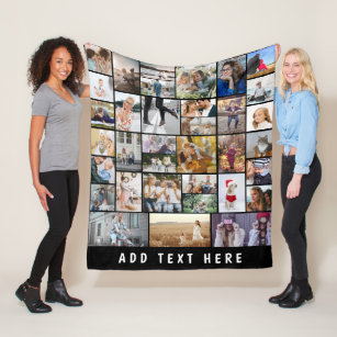 Create Your Own 35 Photo Collage Fleece Blanket