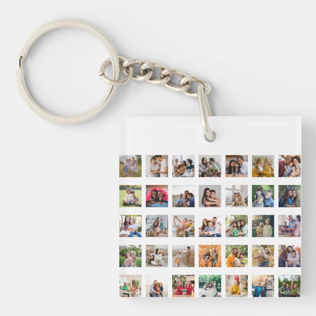 Create Your Own 35 Photo Collage Keychain (Front)