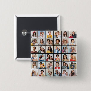 Create Your Own 36 Photo Collage 2 Inch Square Button