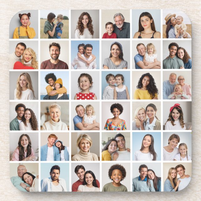 Create Your Own 36 Photo Collage Coaster (Front)