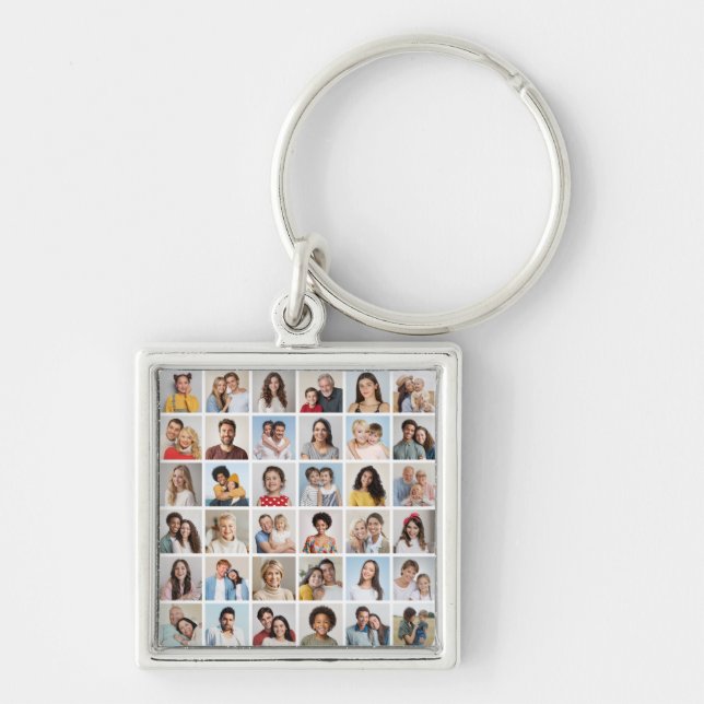Create Your Own 36 Photo Collage Keychain (Front)