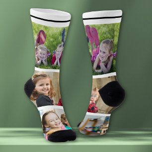 Create Your Own 3 Family Kids Photo Collage  White Socks