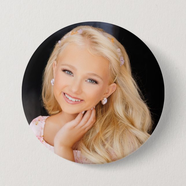 Create your own 3 inch fan pageant button! 3 inch round button (Front)