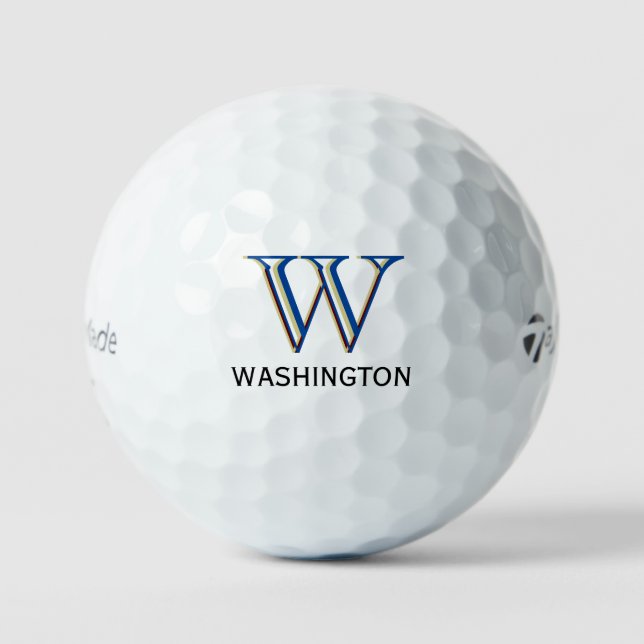 Create Your Own 3 Layered Monogram with First Name Golf Balls (Front)
