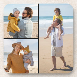 Create Your Own 3 Photo Collage Coaster