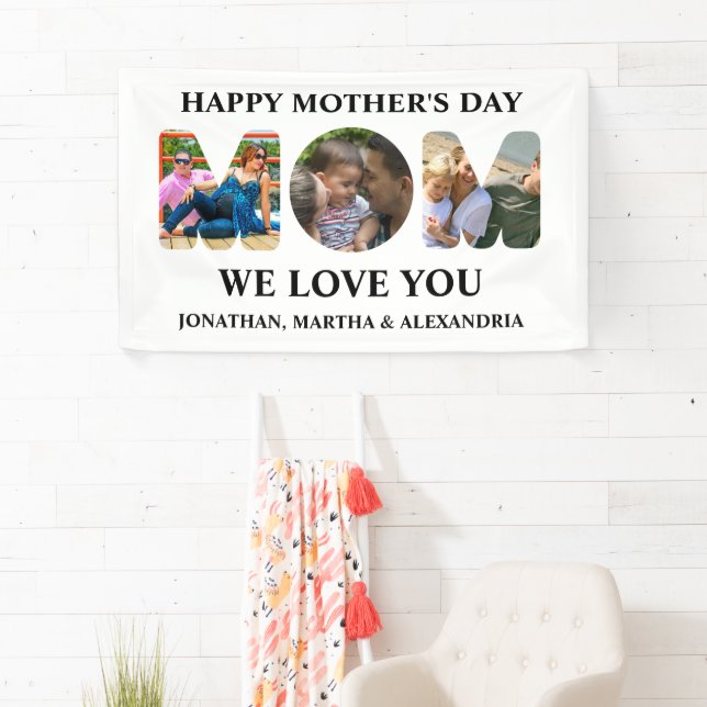 Create your own 3 photo collage Happy Mothers day Banner (Insitu)