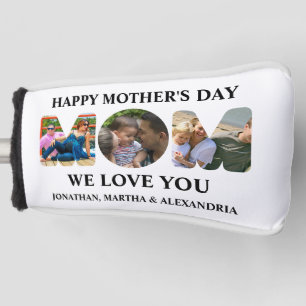 Create your own 3 photo collage Happy Mothers day Golf Head Cover