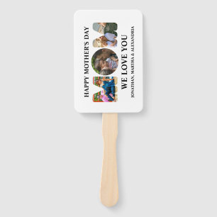 Create your own 3 photo collage Happy Mothers day Hand Fan
