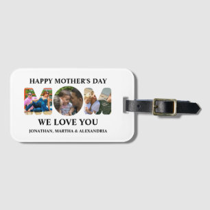 Create your own 3 photo collage Happy Mothers day Luggage Tag