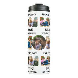 Create your own 3 photo collage Happy Mothers day Thermal Tumbler