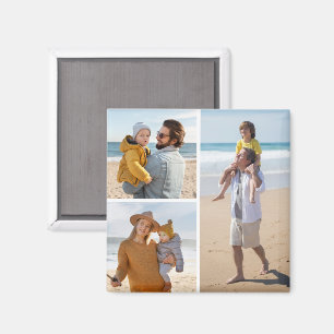 Create Your Own 3 Photo Collage Magnet